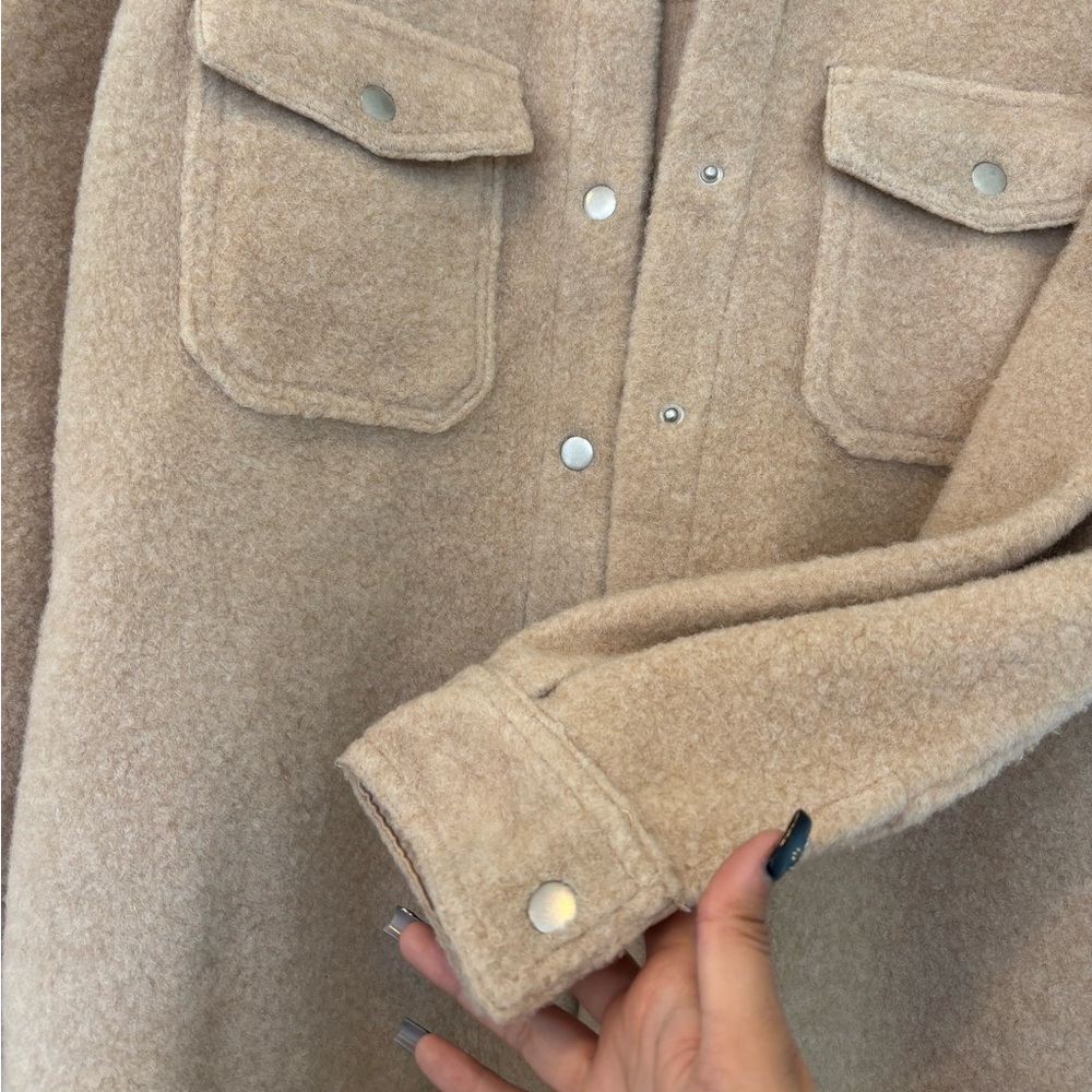 Women's Cream Shacket - Button Front - Picture 2 of 5
